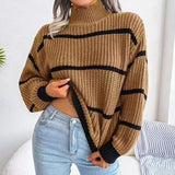 Garance | Pull rayé à col montant