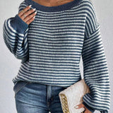 Rosalie | Pull ample à rayures et encolure Bardot