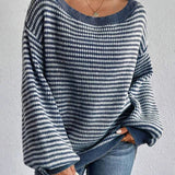 Rosalie | Pull ample à rayures et encolure Bardot