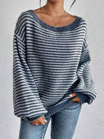 Rosalie | Pull ample à rayures et encolure Bardot