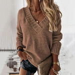 Marguerite | Pull ample à col V et larges poignets