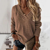 Marguerite | Pull ample à col V et larges poignets