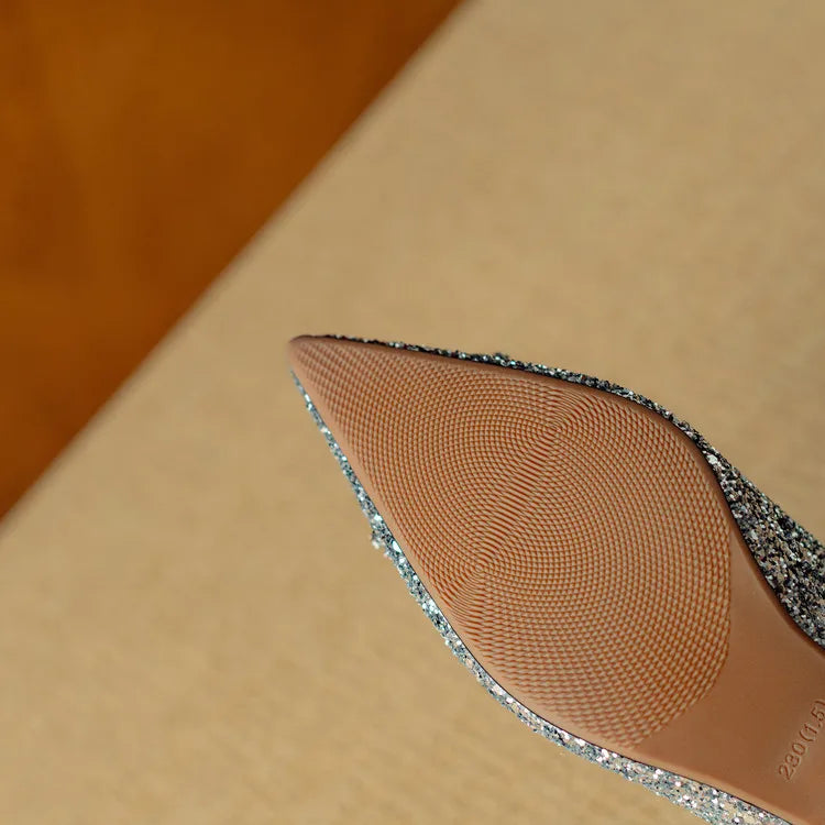 Escarpins Pailletés à Bijou