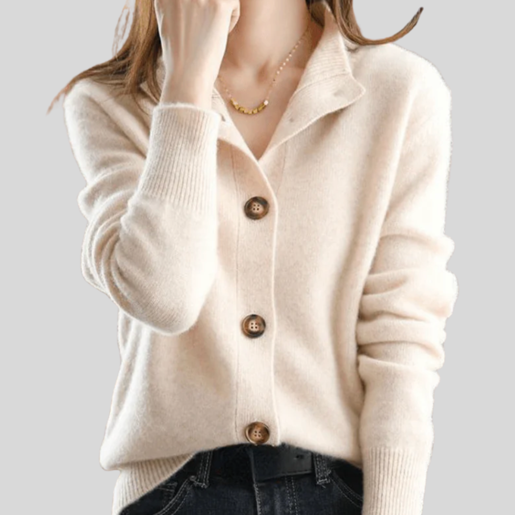 Stéphanie — Cardigan en Cachemire Style Rétro