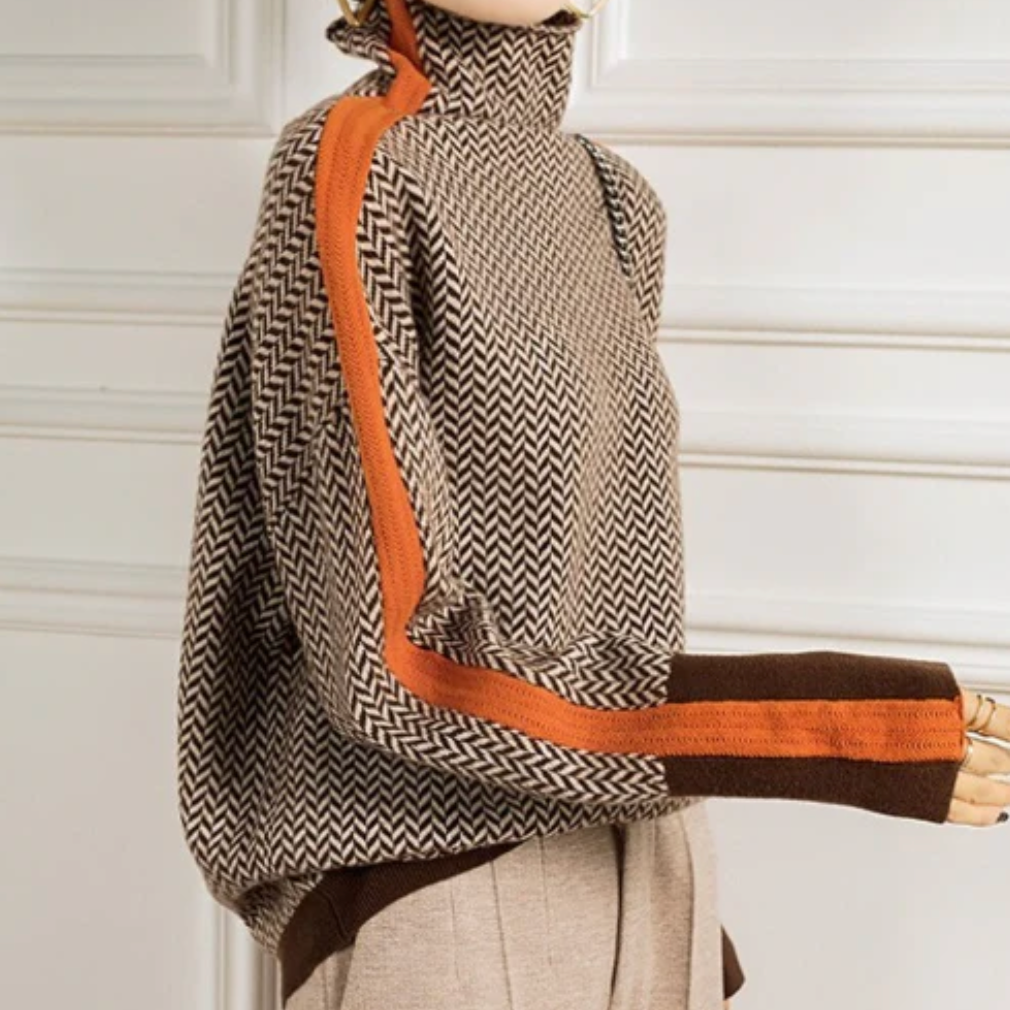 Éléonore — Col roulé Luxe en Chevron