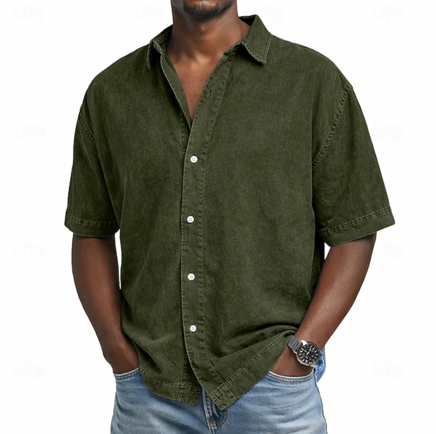 ACID WASH COTTON SHIRT FOR MEN