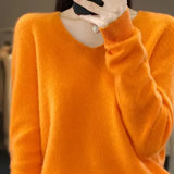Armance | Pull en maille à col V et poignets côtelés