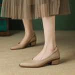 Ballerines en Cuir à Talon Bas