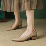 Ballerines en Cuir à Talon Bas
