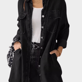 Robe Chemise en Jean Manches Longues Boutonnée