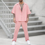 Men's Summer Set | Oversized Short Sleeve Shirt & Linen Trousers