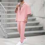 Men's Summer Set | Oversized Short Sleeve Shirt & Linen Trousers