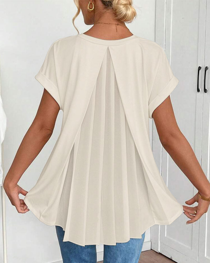 Éloïse | Tunique plissée élégante Beige, photo studio