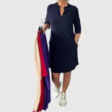 Caroline — Robe V Cou Unie