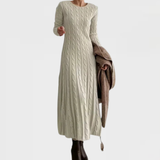 Ondine | Robe longue en maille à torsades