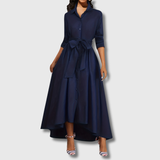 Martine — Robe Maxi Boutonnée Parfaite pour les Fêtes