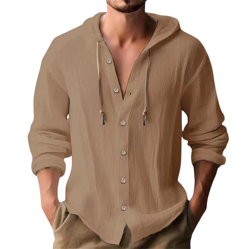 HOODED LONG SLEEVE SHIRT FOR MEN