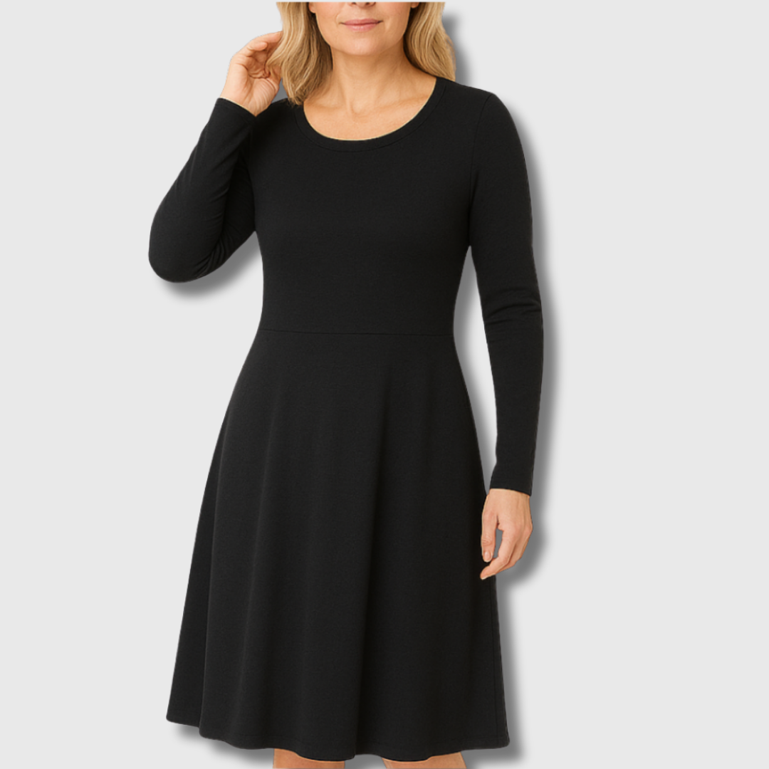 Julie — Robe classique à manches longues évasée