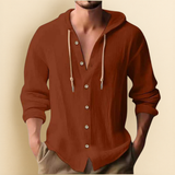 COTTON LINEN HOODIE SHIRT FOR MEN