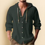 COTTON LINEN HOODIE SHIRT FOR MEN