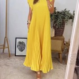 Agnès | Robe plissée évasée d'une élégance naturelle