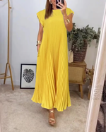 Agnès | Robe plissée évasée d'une élégance naturelle