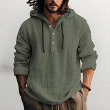 LINEN HOODED SHIRT FOR MEN