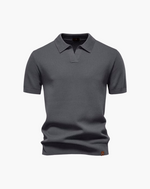 Open-Collar Pointelle Knit Polo