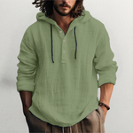 LINEN HOODED SHIRT FOR MEN