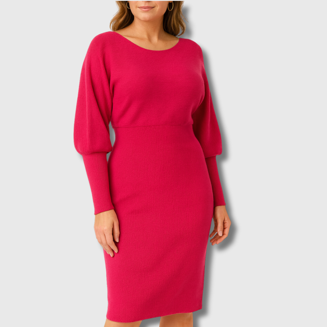 Nina — Robe Midi Tricotée Élégante