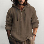LINEN HOODED SHIRT FOR MEN