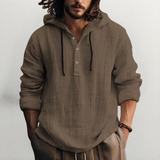 LINEN HOODED SHIRT FOR MEN