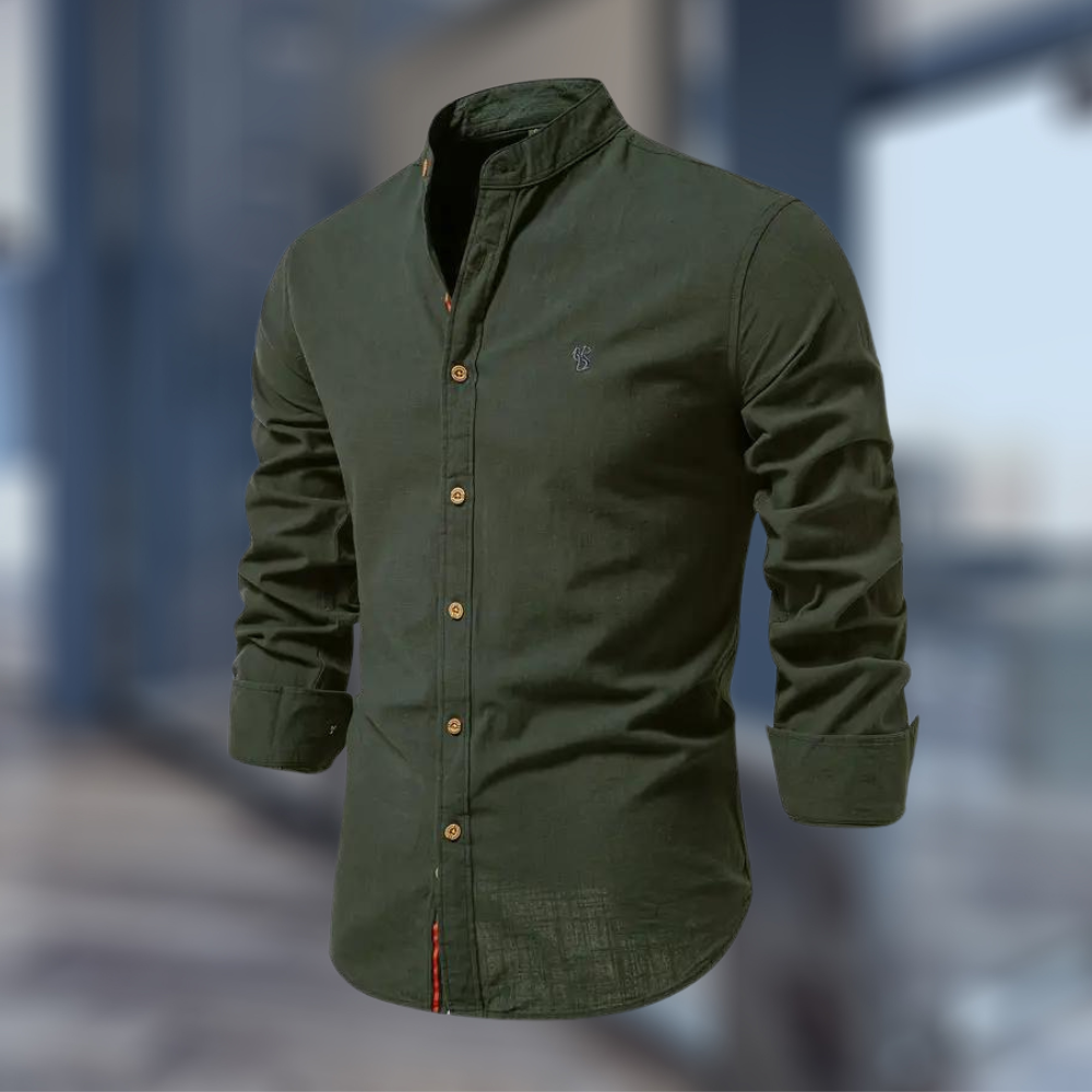 Marcky | Stand-up collar slim-fit shirt