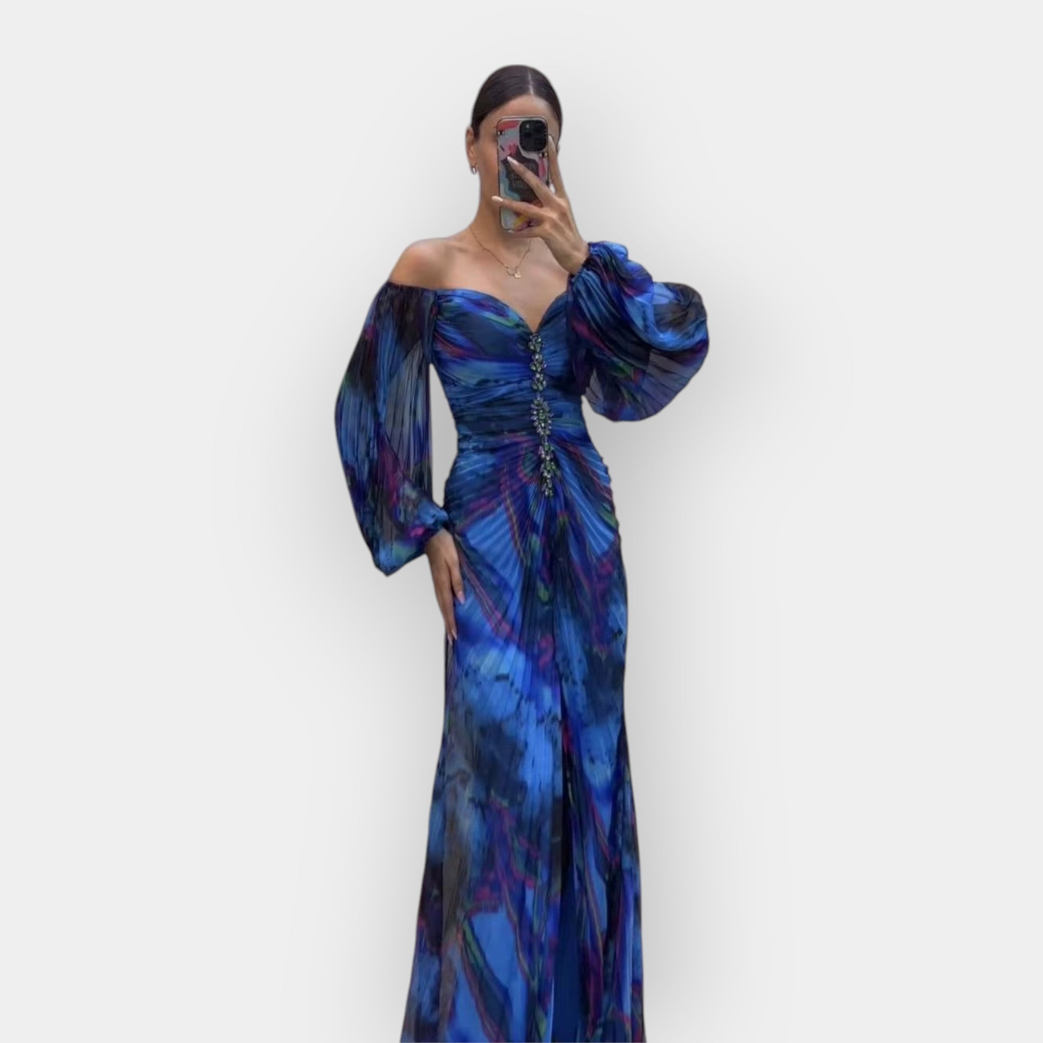 Robe à fente Bleu