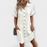 Judith | Robe chemise boutonnée à poches plaquées