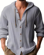 HOODED LONG SLEEVE SHIRT FOR MEN