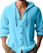 HOODED LONG SLEEVE SHIRT FOR MEN