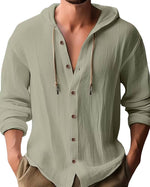 HOODED LONG SLEEVE SHIRT FOR MEN