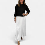 Séverine | Robe-pull longue à jupe plissée