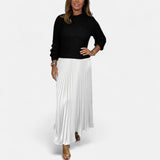 Séverine | Robe-pull longue à jupe plissée
