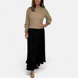 Séverine | Robe-pull longue à jupe plissée