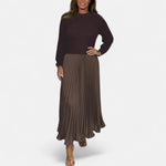 Séverine | Robe-pull longue à jupe plissée