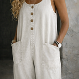 Combinaison Longue en Coton Vintage Blanche