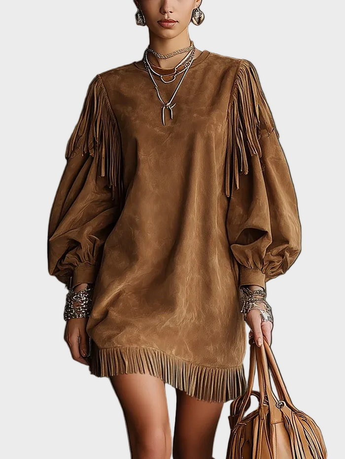 Robe courte vintage à manches