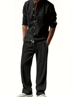 Men's Two Piece Summer Outfit | Linen Shirt & Trousers Set