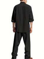 Men's Two Piece Summer Outfit | Linen Shirt & Trousers Set