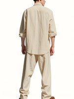 Men's Two Piece Summer Outfit | Linen Shirt & Trousers Set