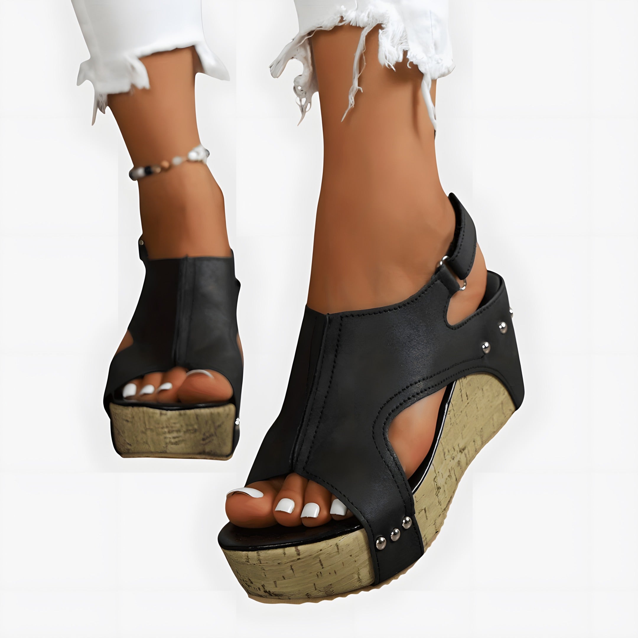Lucinda | Sandales orthopédiques femme chic Noir
