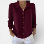 Rosalie | Blouse en maille à col polo et boutonnage