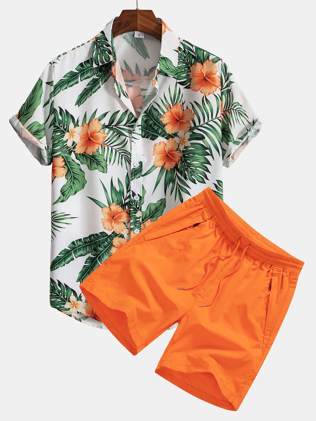 Ensemble Apolline — chemise à imprimé tropical & short de bain